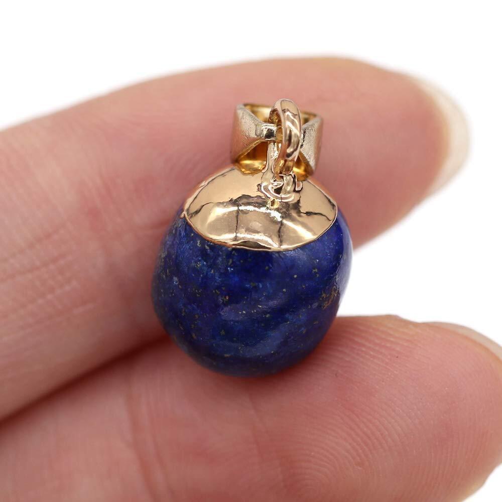 4309 8pcs Natural Stone Pendants,Bean Shape Natural Semi-Precious Stone